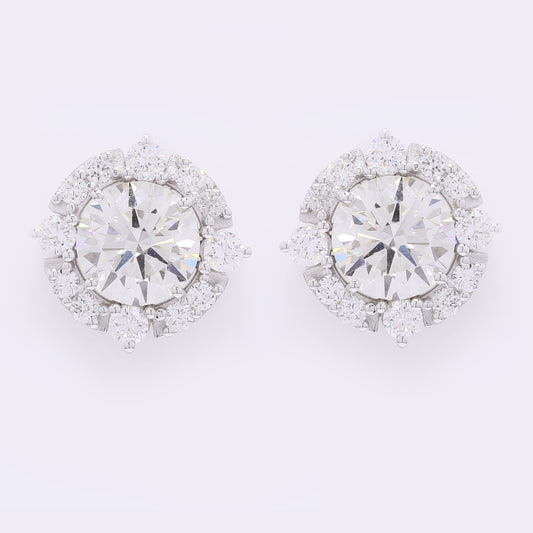 4.50 Carats Lab Grown Diamond 14K Gold Earrings