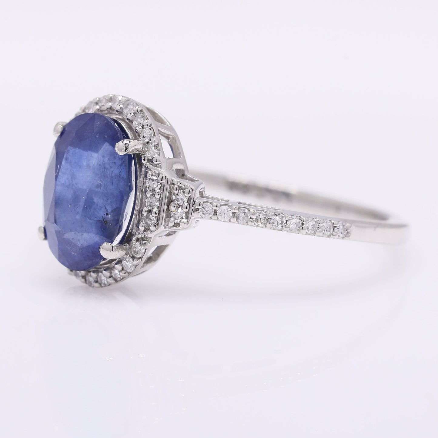 2.41 Ct Oval Mixed Cut Natural Sapphire 950 Platinum Ring