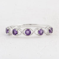0.45 Ct Round Amethyst 925 Sterling Silver Ring