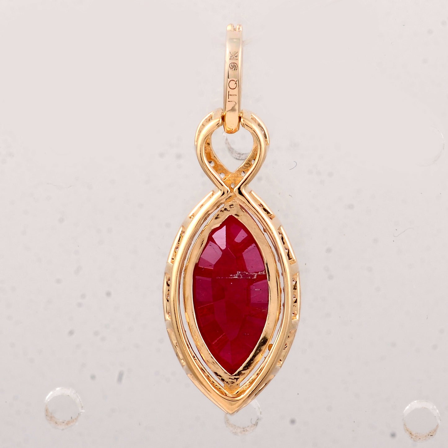 2.77 Ct Marquise Ruby 9K Gold Pendant