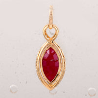 2.77 Ct Marquise Ruby 9K Gold Pendant