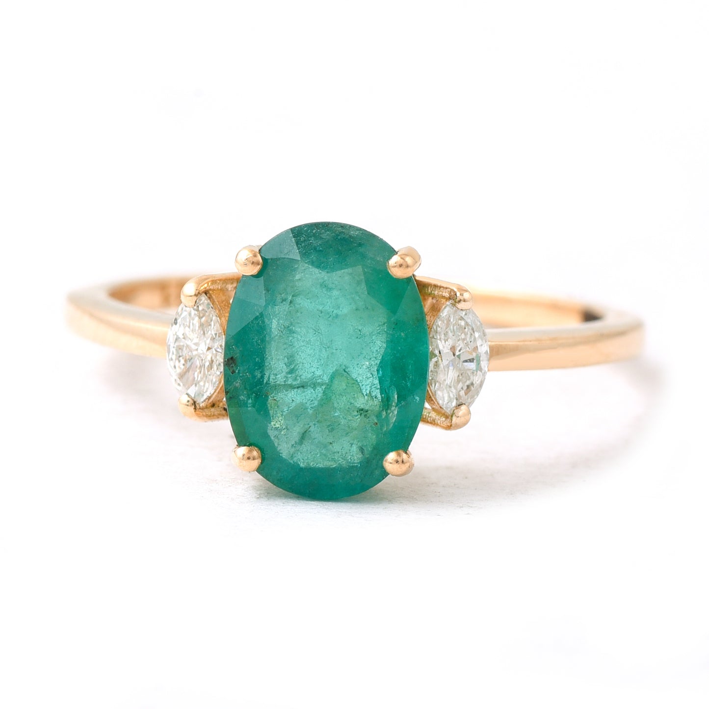 1.80 Ct Oval Emerald 14K Gold Ring