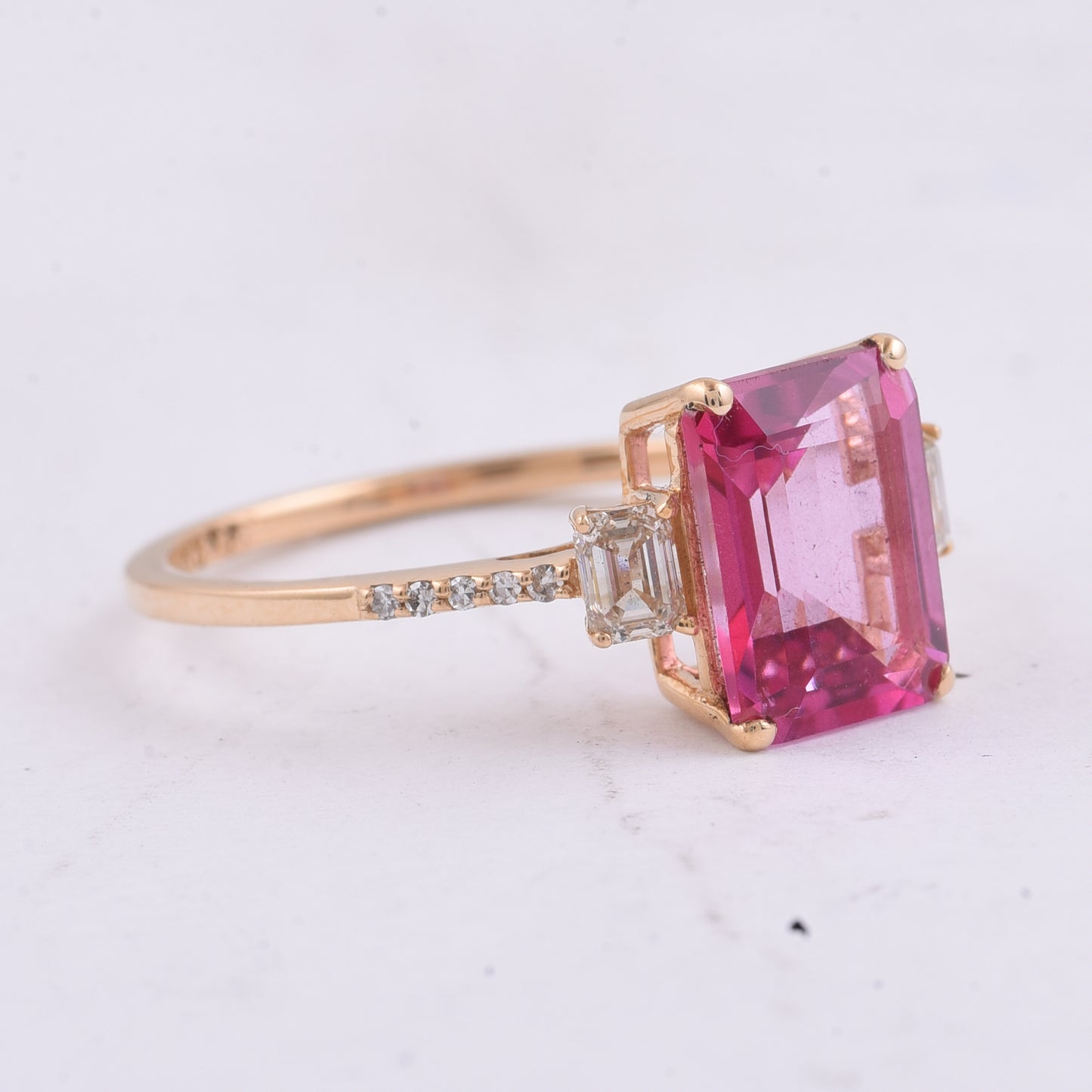 2.88 Ct Octagon Step Cut Natural Topaz 14K Gold Ring