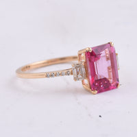 2.88 Ct Octagon Step Cut Natural Topaz 14K Gold Ring
