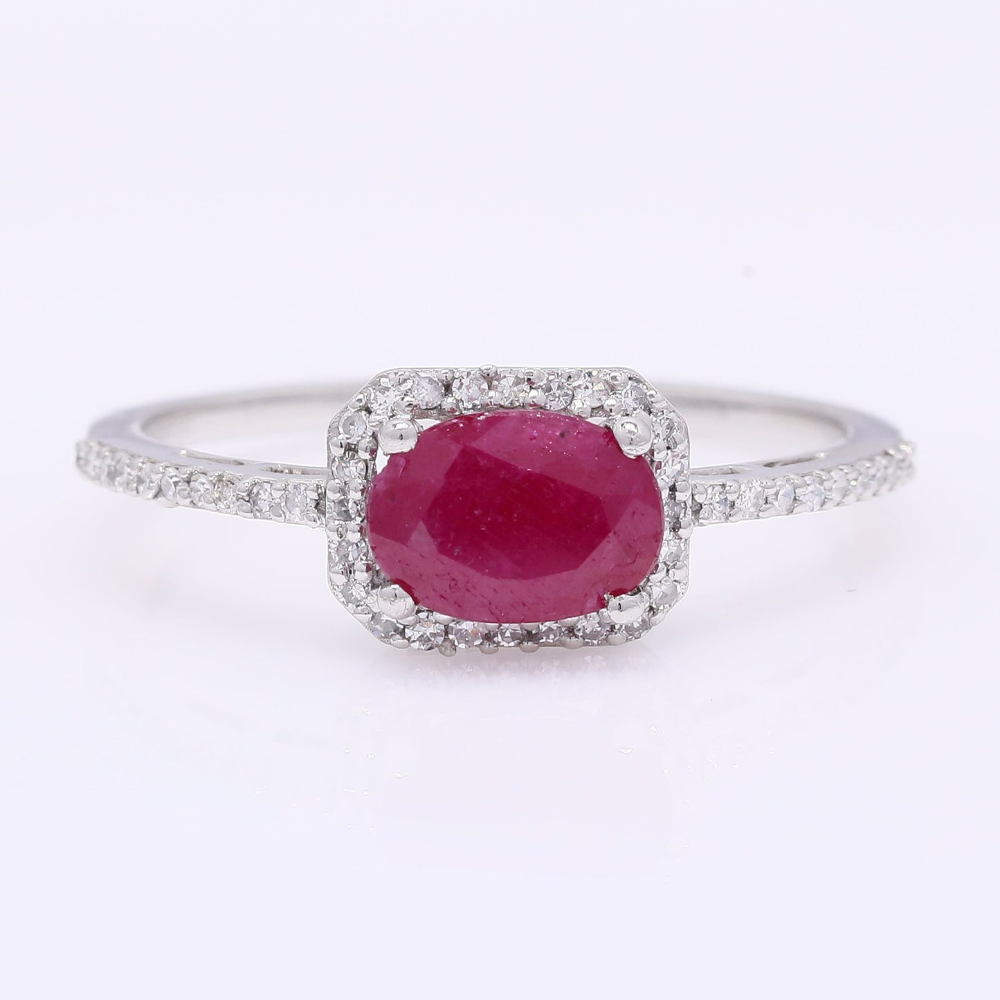 1.10 Ct Oval Mixed Cut Natural Ruby 950 Platinum Ring