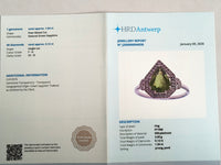 1.96 Ct Pear Mixed Cut Natural Green Sapphire 950 Platinum Ring