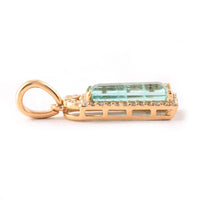1.09 Ct Rectangle Step Cut Natural Emerald 14K Gold Pendant