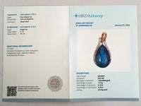 3.88 Ct Pear Mixed Cut Natural Sapphire 14K Gold Pendant