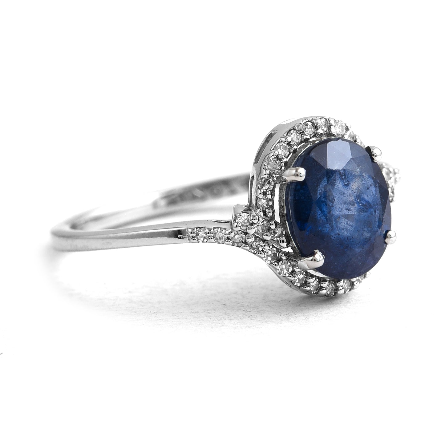 2.82 Ct Oval Mixed Cut Natural Sapphire 950 Platinum Ring