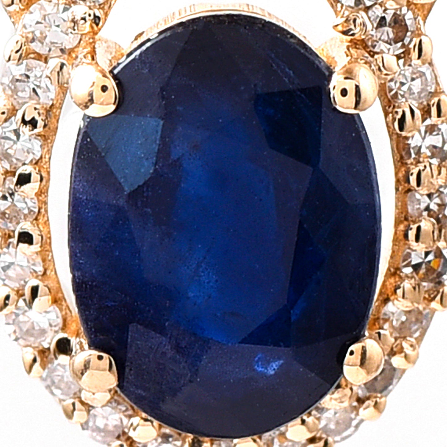 1.48 Ct Oval Mixed Cut Natural Sapphire 14K Gold Pendant