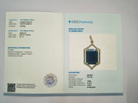 4.45 Ct Octagon Natural Sapphire 14K Gold Pendant