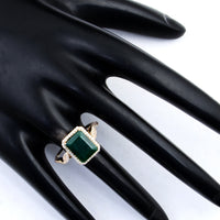 3.33 Ct Emerald Cut Natural Beryl Emerald 14K Gold Ring