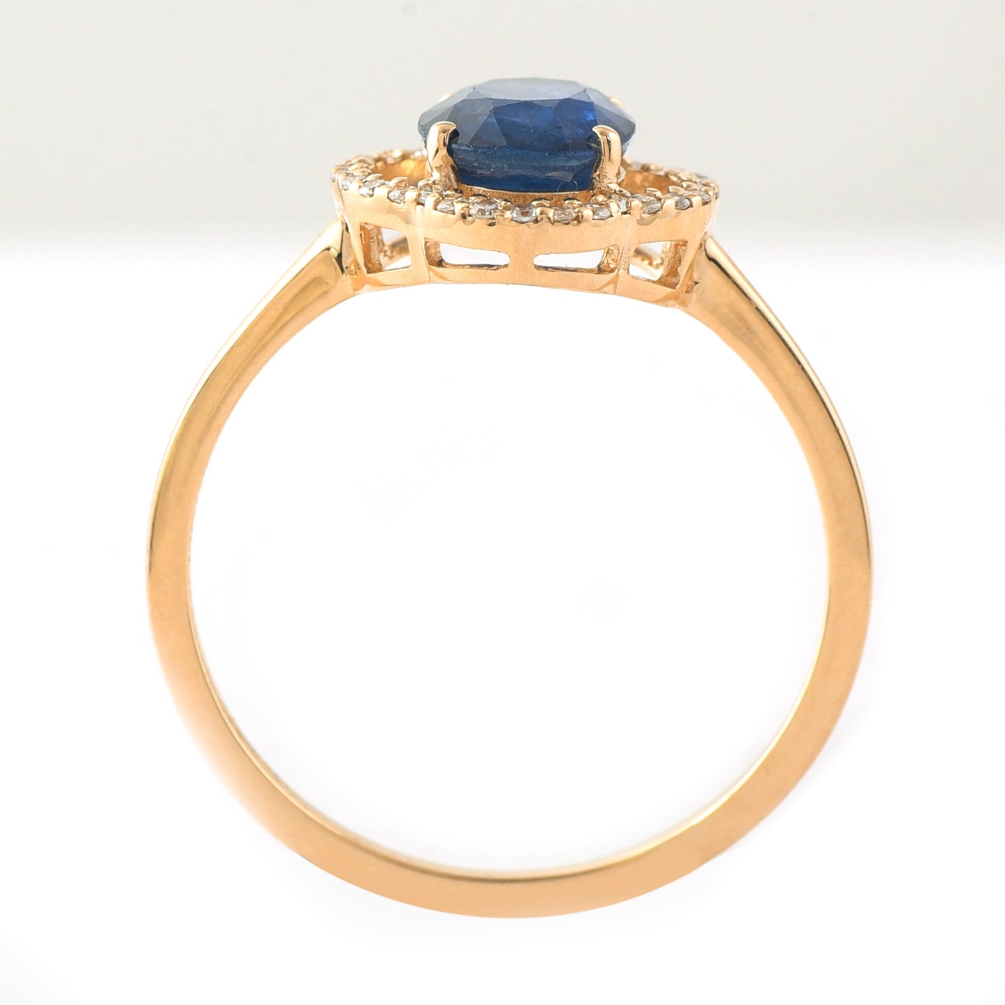 1.73 Ct Oval Mixed Cut Natural Sapphire 14K Gold Ring