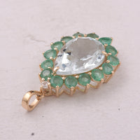 6.79 Ct Pear Aquamarine 9K Gold Pendant