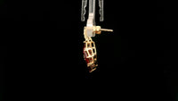3.04 Ct Square Rubellite 14K Gold Earrings