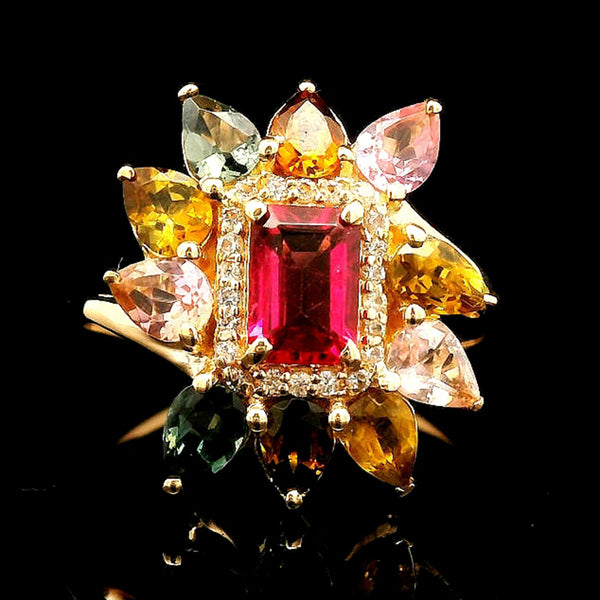 1.97 Ct Octagon Tourmaline 14K Gold Ring