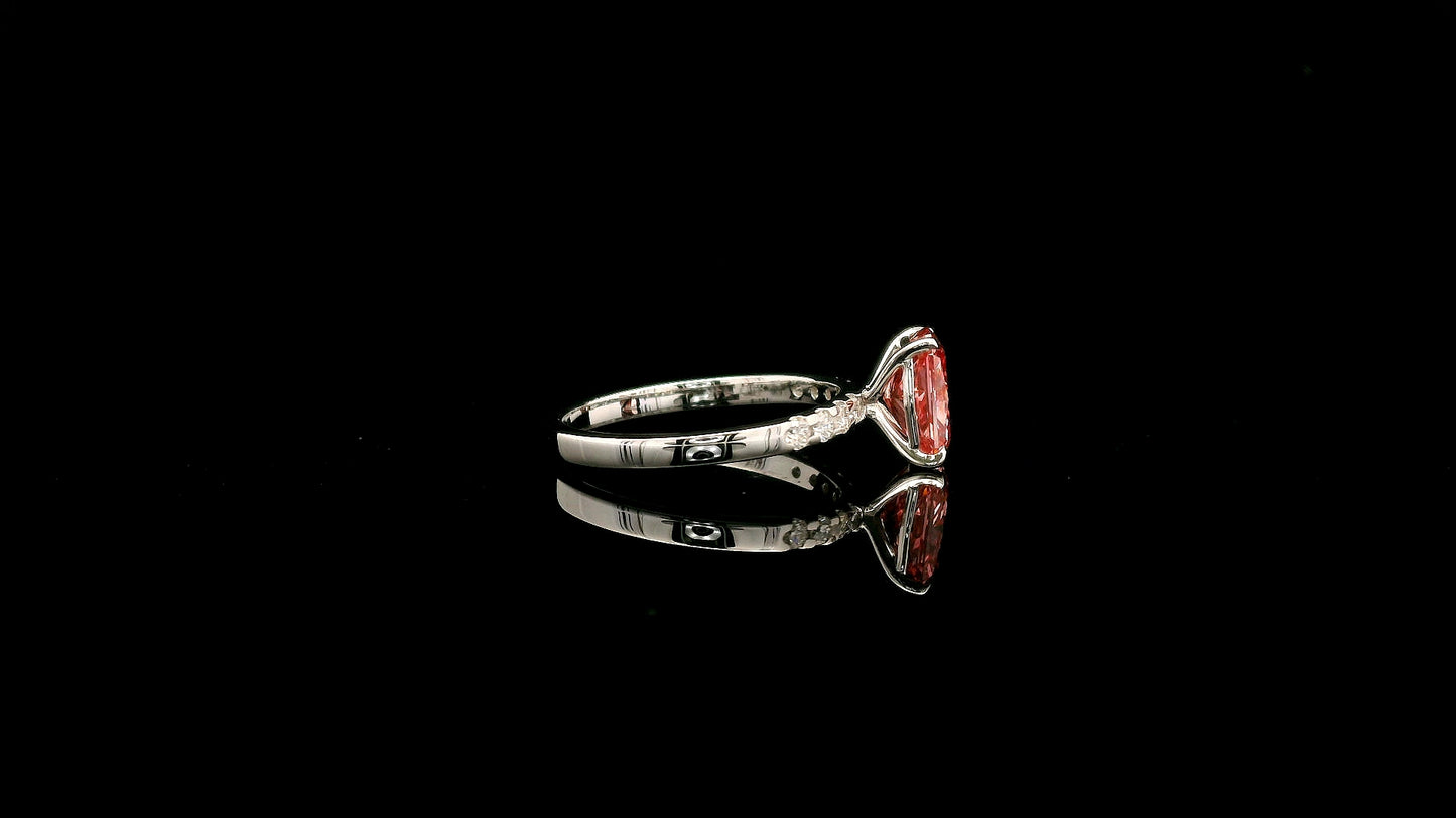 1.69 Carats Pink Lab Grown Diamond 14K Gold Ring