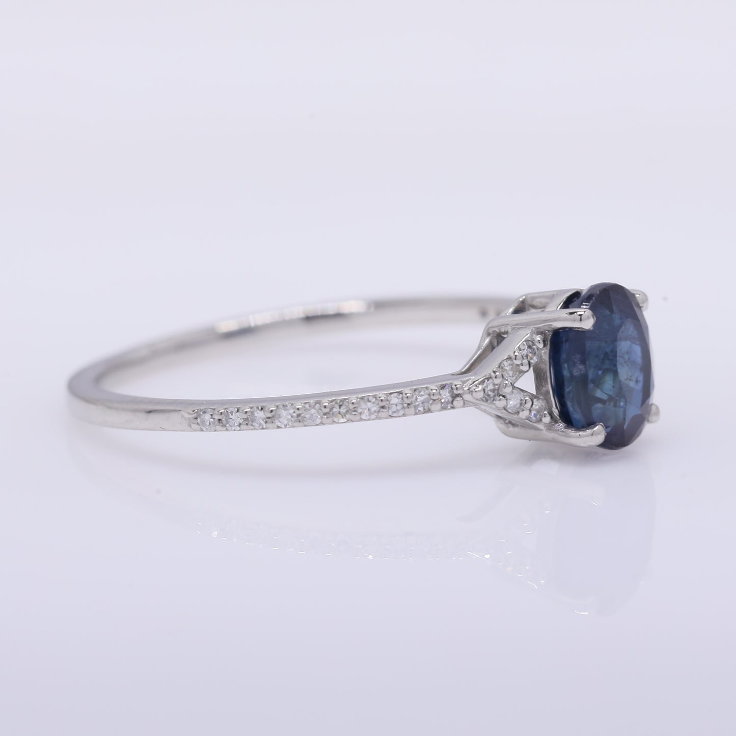 1.23 Ct Oval Mixed Cut Natural Sapphire 950 Platinum Ring