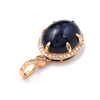 6.55 Ct Oval Cabochon Cut Natural Sapphire 14K Gold Pendant