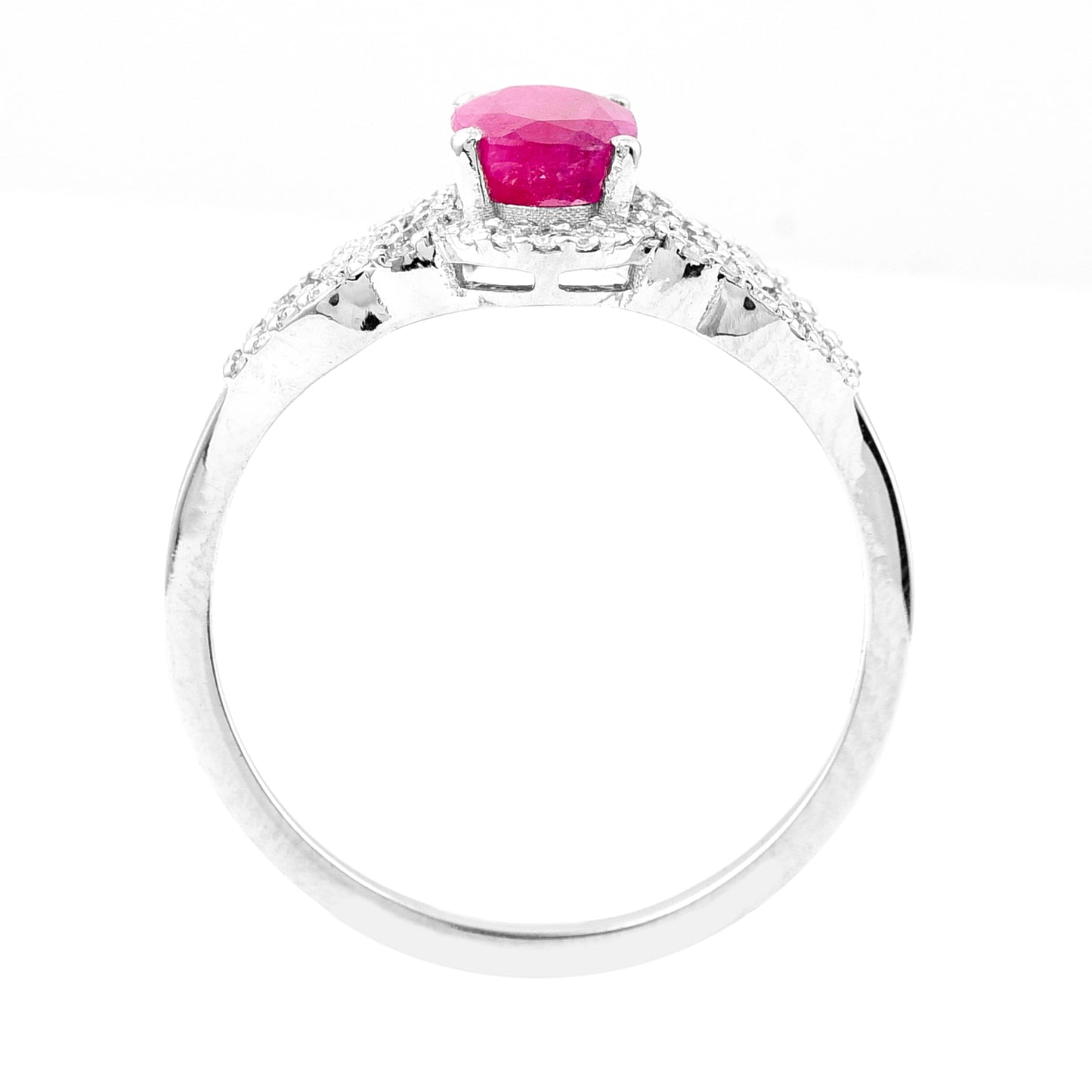 1.30 Ct Oval Mixed Cut Natural Ruby 950 Platinum Ring