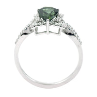 1.51 Ct Pear Mixed Cut Natural Green Tourmaline 950 Platinum Ring