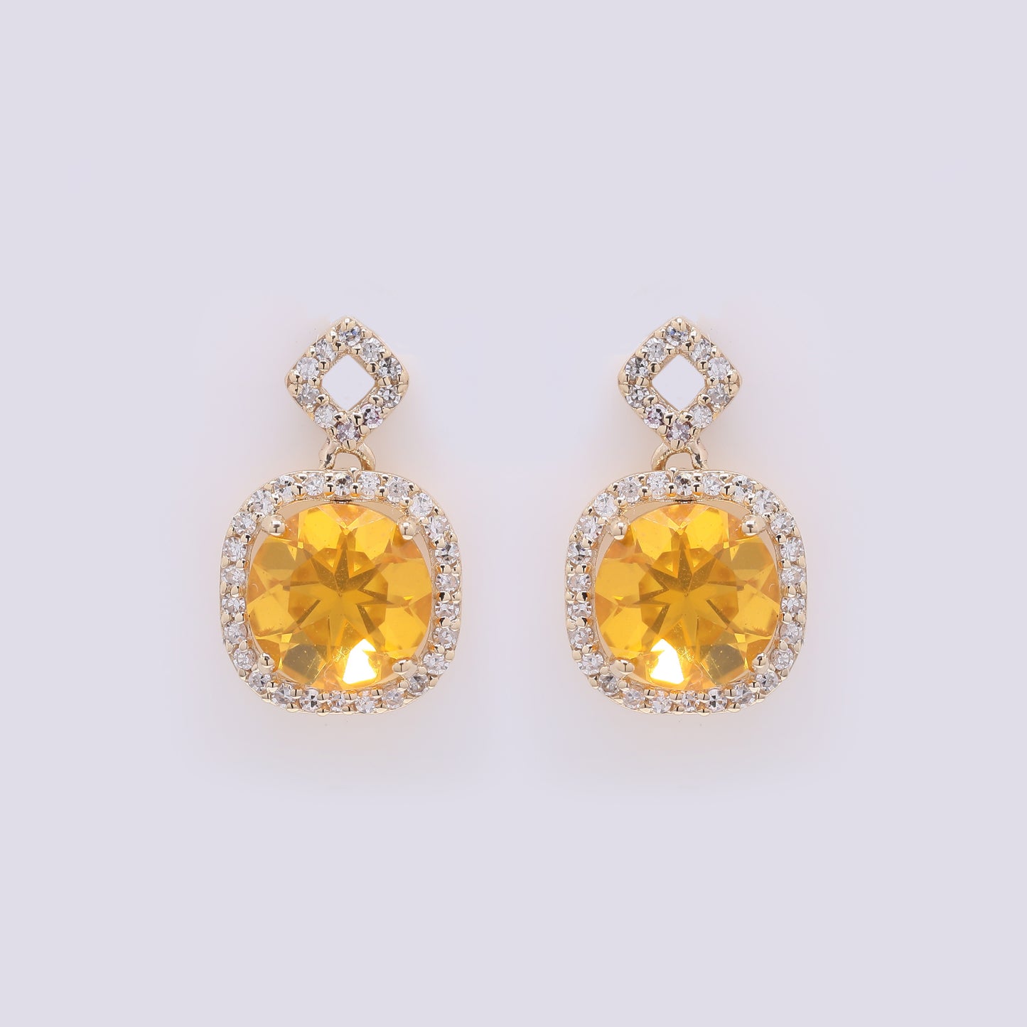 1.85 Ct Round Mixed Cut Natural Fire Opal 14K Gold Earrings