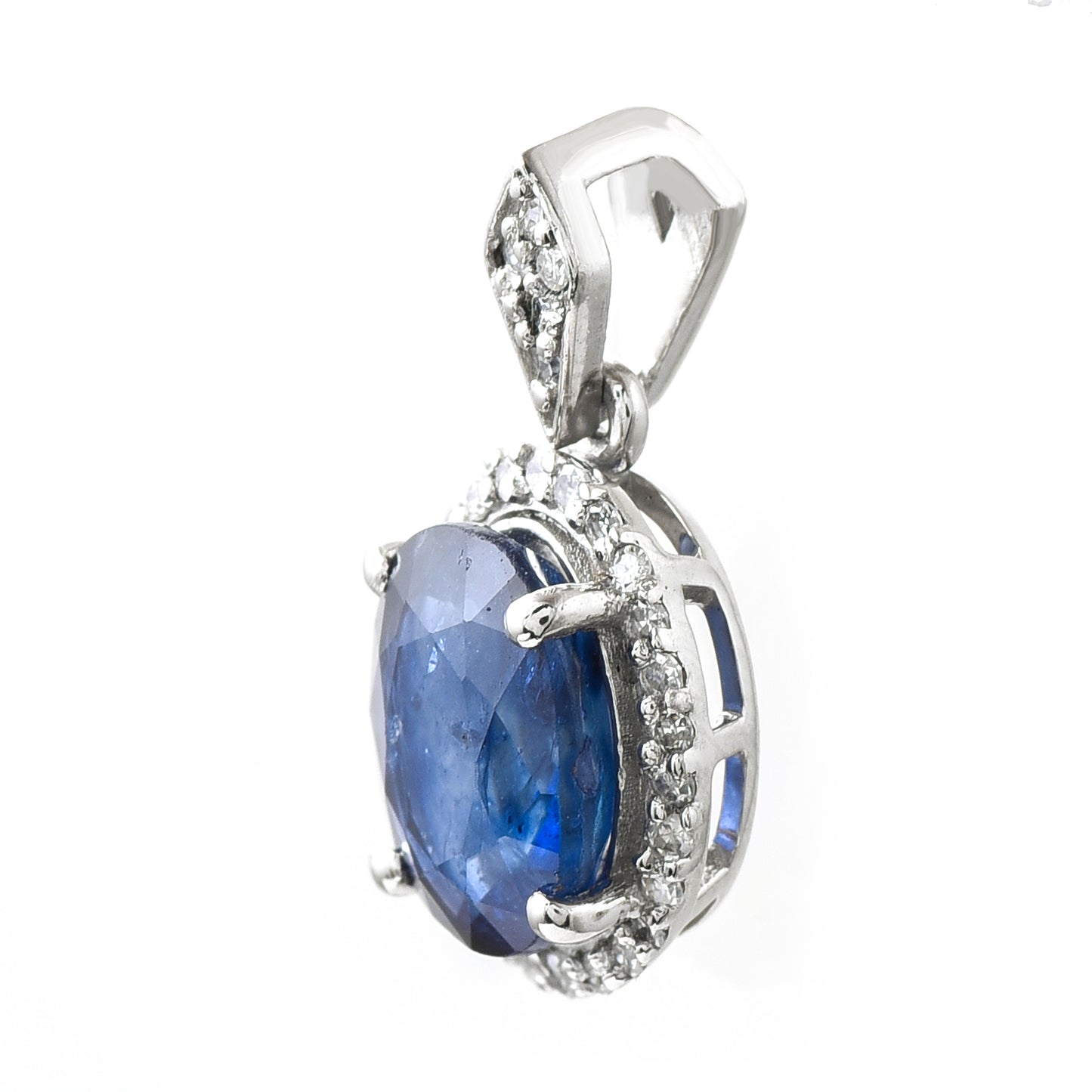 1.85 Ct Oval Sapphire 950 Platinum Pendant