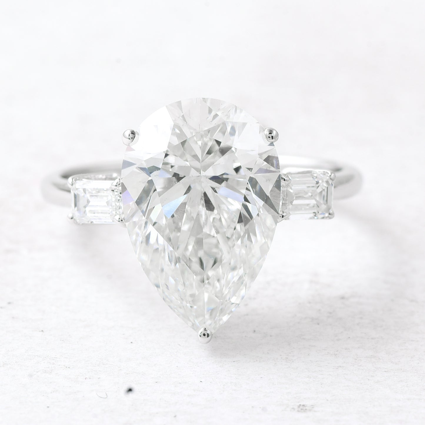 5.12 Ct Pear Lab Grown Diamond 14K Gold Ring
