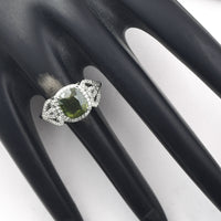 2.80 Ct Cushion Mixed Cut Natural Green Sapphire 950 Platinum Ring