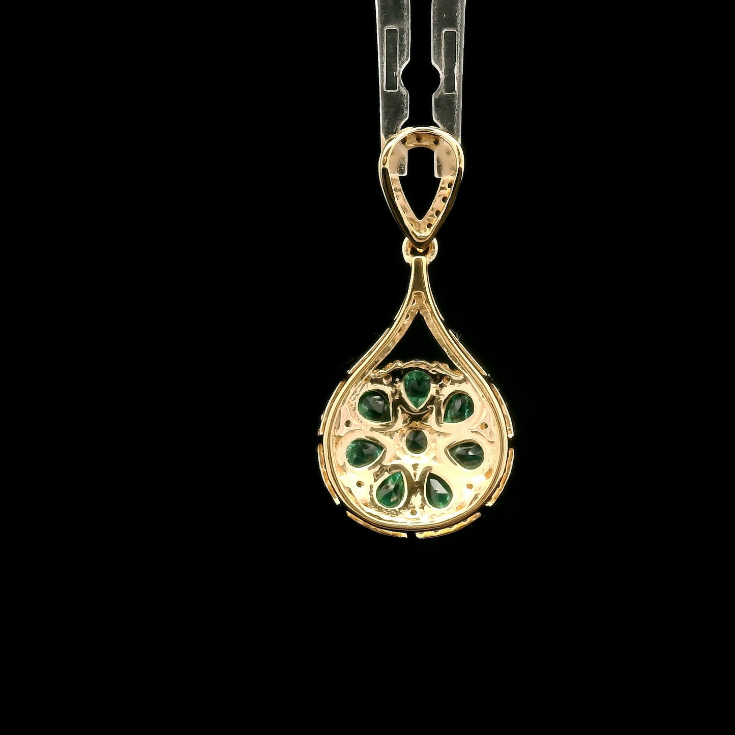 1.17 Ct Round Emerald 14K Gold Pendant