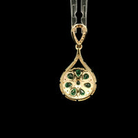 1.17 Ct Round Emerald 14K Gold Pendant
