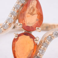 0.96 Ct Pear Natural Multi Coloured Sapphire 14K Gold Ring