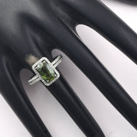 2.84 Ct Oval Mixed Cut Natural Green Sapphire 950 Platinum Ring