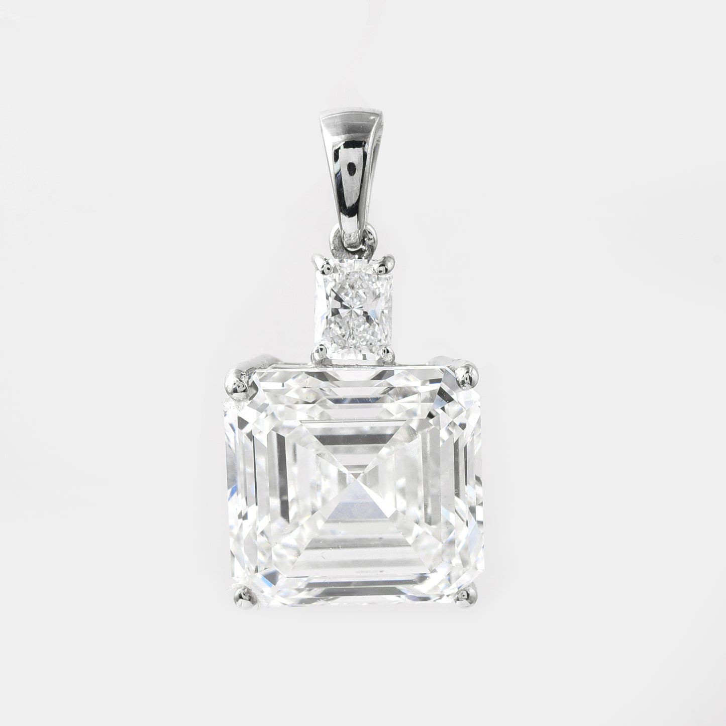 6.22 Ct Asscher Lab Grown Diamond 950 Platinum Pendant