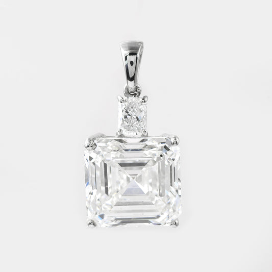 6.22 Ct Asscher Lab Grown Diamond 950 Platinum Pendant