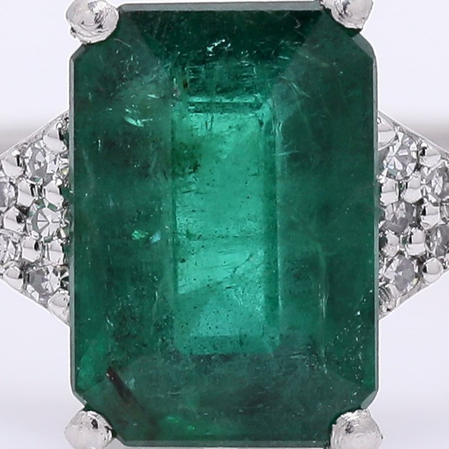 1.38 Ct Octagon Step Cut Natural Emerald 950 Platinum Ring