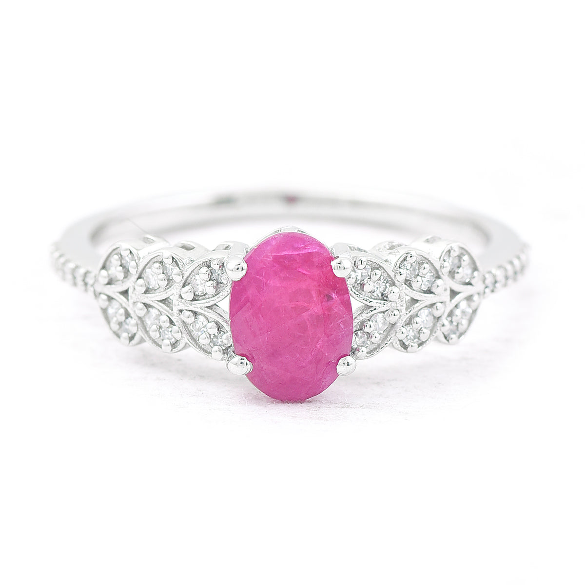 1.14 Ct Oval Mixed Cut Natural Ruby 950 Platinum Ring