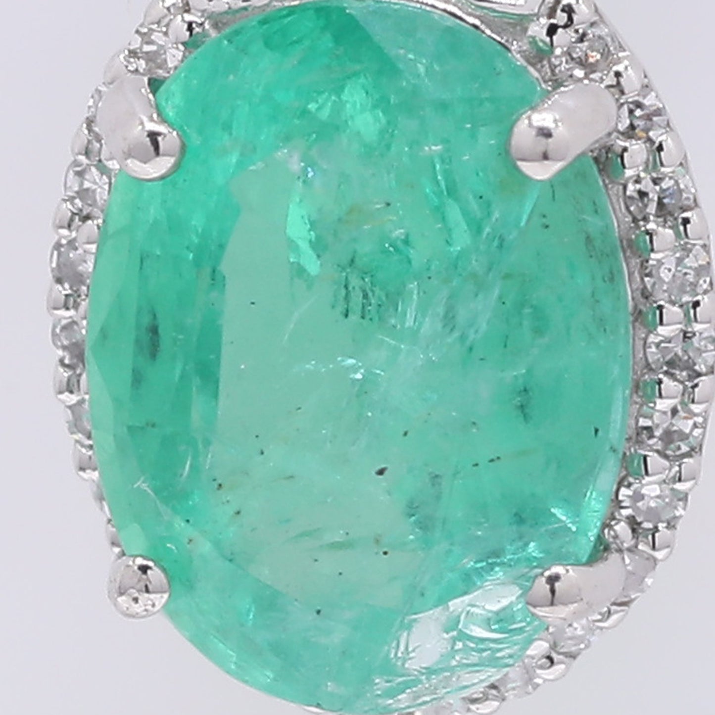 1.94 Ct Oval Mixed Cut Natural Emerald 950 Platinum Pendant