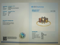 1.69 Ct Pear, Oval Natural Multi Coloured Sapphire 14K Gold Ring
