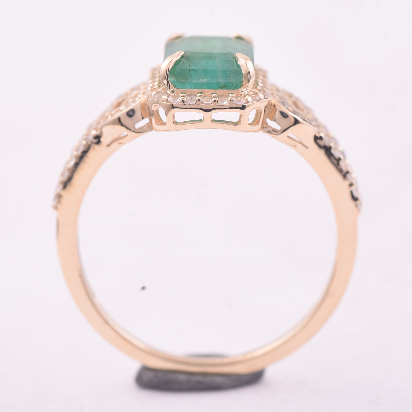 1.73 Ct Octagon Emerald 9K Gold Ring