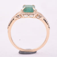 1.73 Ct Octagon Emerald 9K Gold Ring
