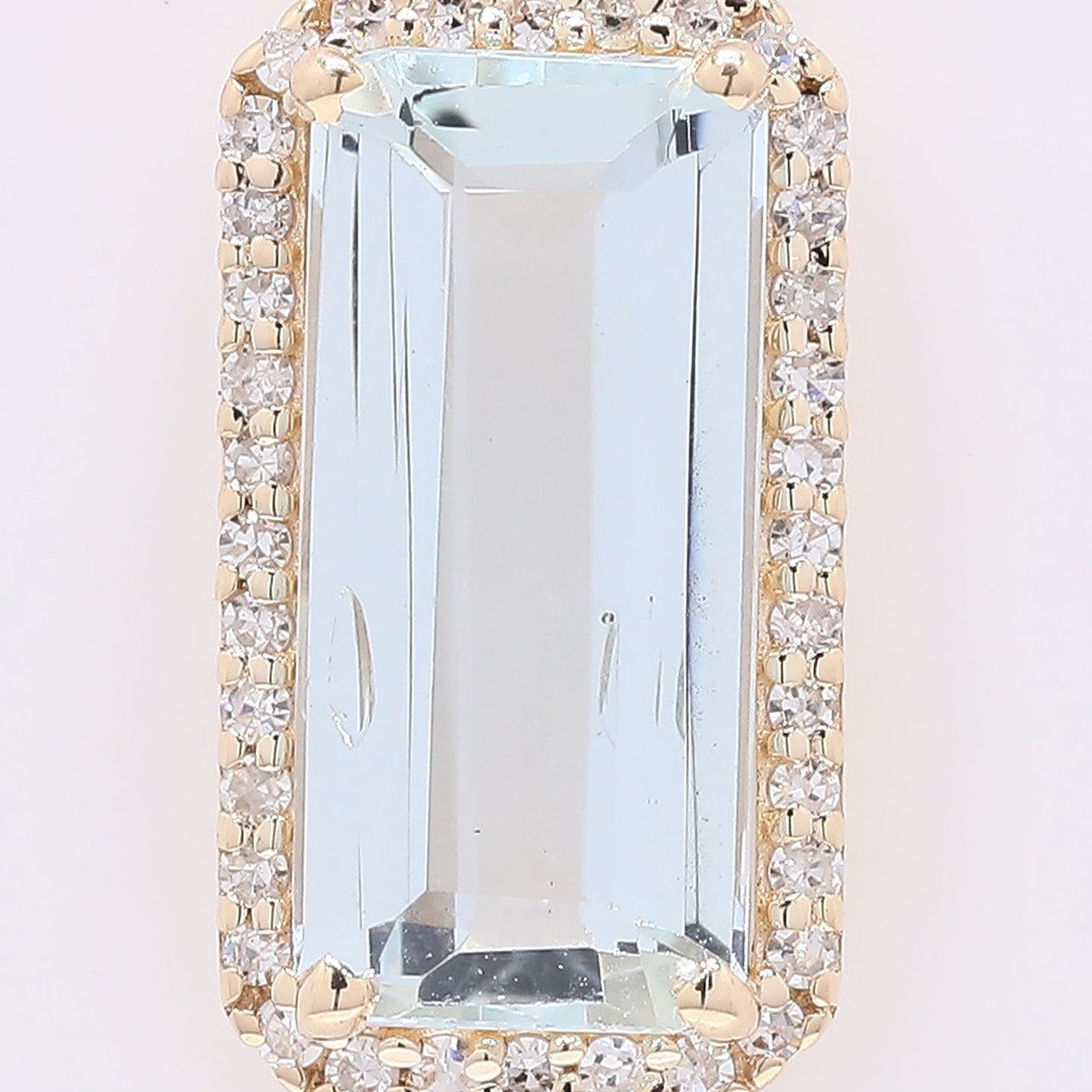1.86 Ct Octagon Step Cut Natural Aquamarine 14K Gold Pendant