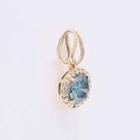 0.62 Ct Round Blue Diamond 14K Gold Pendant