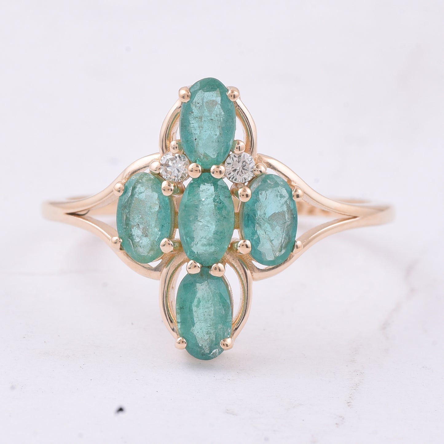 1.12 Ct Oval Natural Emerald 14K Gold Ring