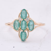 1.12 Ct Oval Natural Emerald 14K Gold Ring