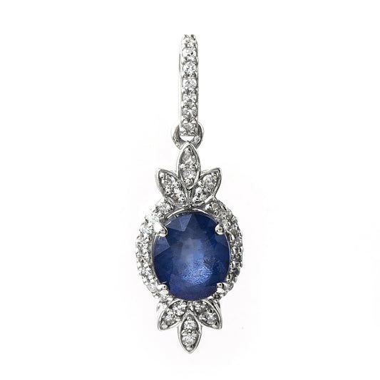 1.14 Ct Oval Sapphire 950 Platinum Pendant
