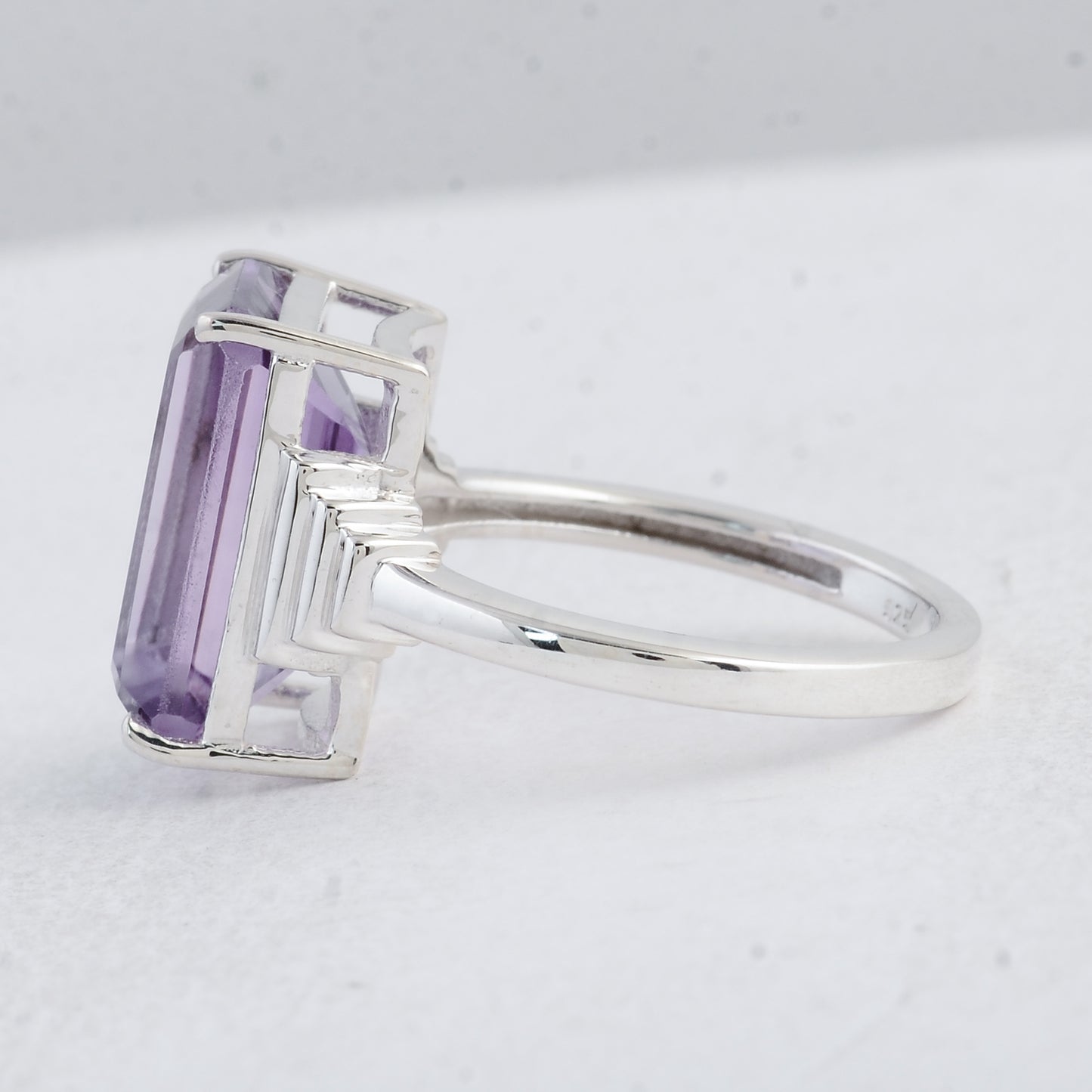 7.20 Ct Octagon Amethyst 925 Sterling Silver Ring