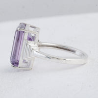 7.20 Ct Octagon Amethyst 925 Sterling Silver Ring
