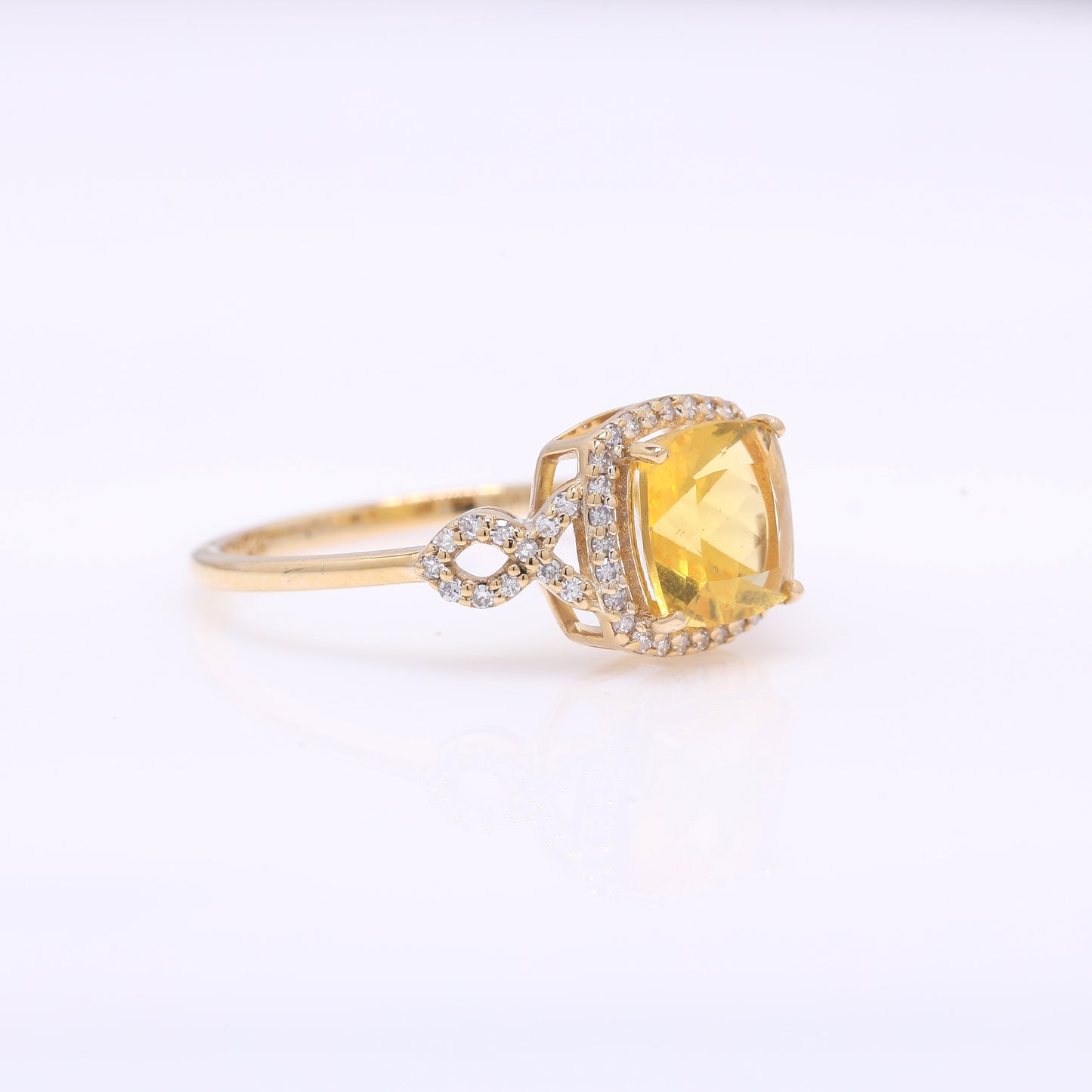 1.24 Ct Cushion Mixed Cut Natural Fire Opal 14K Gold Ring