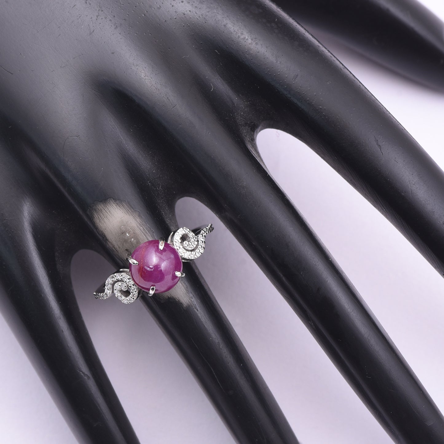 2.99 Ct Round Mixed Cut Natural Ruby 950 Platinum Ring